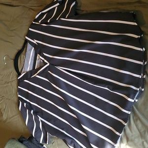 Black and white striped blouse